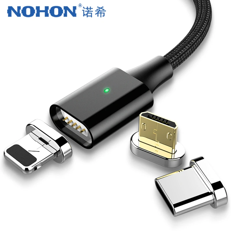 

NOHON 3 In 1 Magnetic Cable Charging Data Sync Cord 8 Pin For iPhone X 8 XS XR 7 6 Micro USB Type C For Samsung Charger Cable 1M