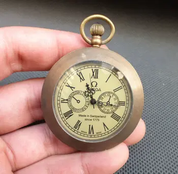 

Bronze sculpture mechanical old pocket watch clock statue