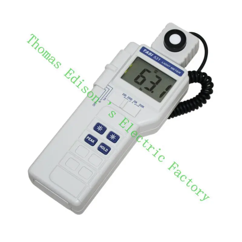 

High Quality TASI-631 Digital Light Meter Luxmeter Meters LCD Backlight PEAK-HOLD 50mS pulse light and DATA-HOLD features