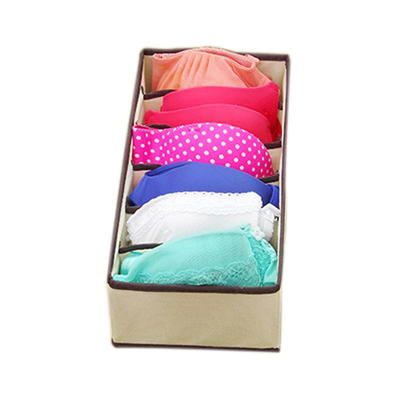 ALGHLH 4Pc Underwear Bra Organizer Storage Box 2 Colors Beige/Rose Drawer Closet Organizers Boxes For Underwear Scarfs Socks Bra