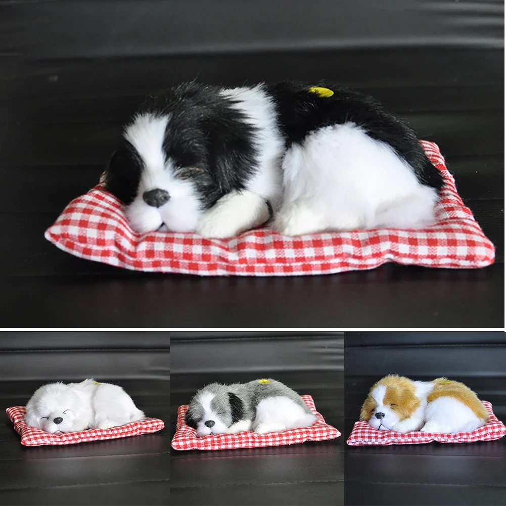 Ненастоящее животное игрушка Спящая собака Модель Дети плюшевые мягкие куклы со звуком