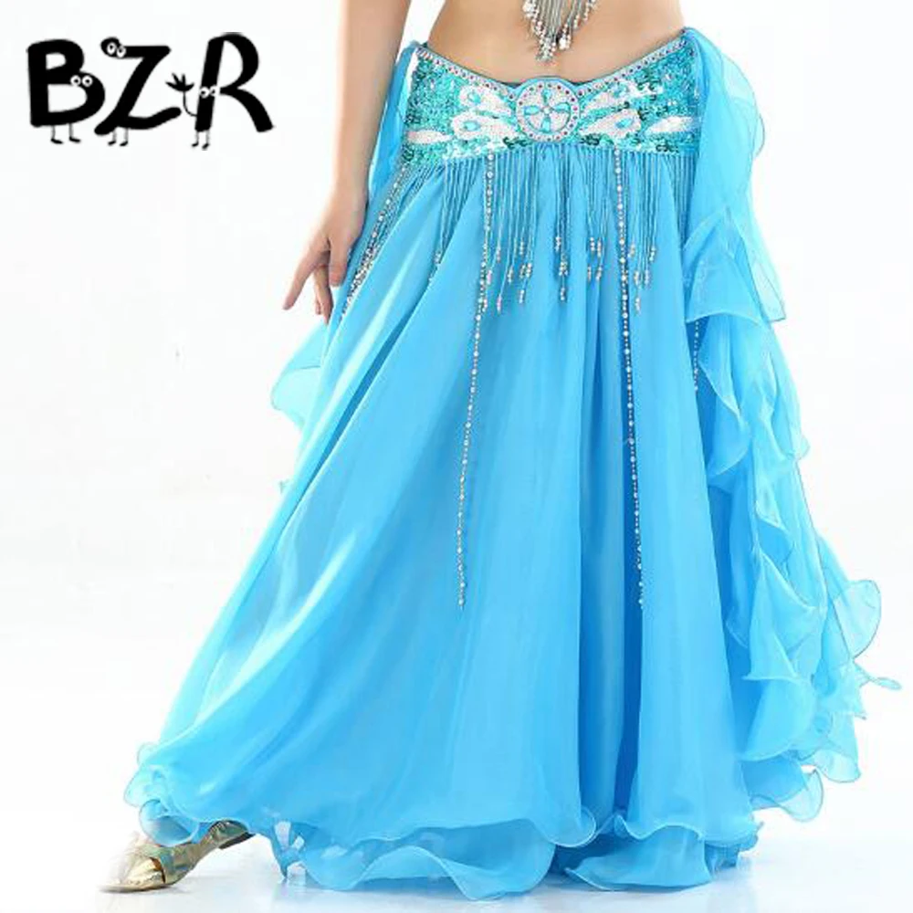 Belly Dance Costume Flamenco 3 Layers Skirt 12 Colors