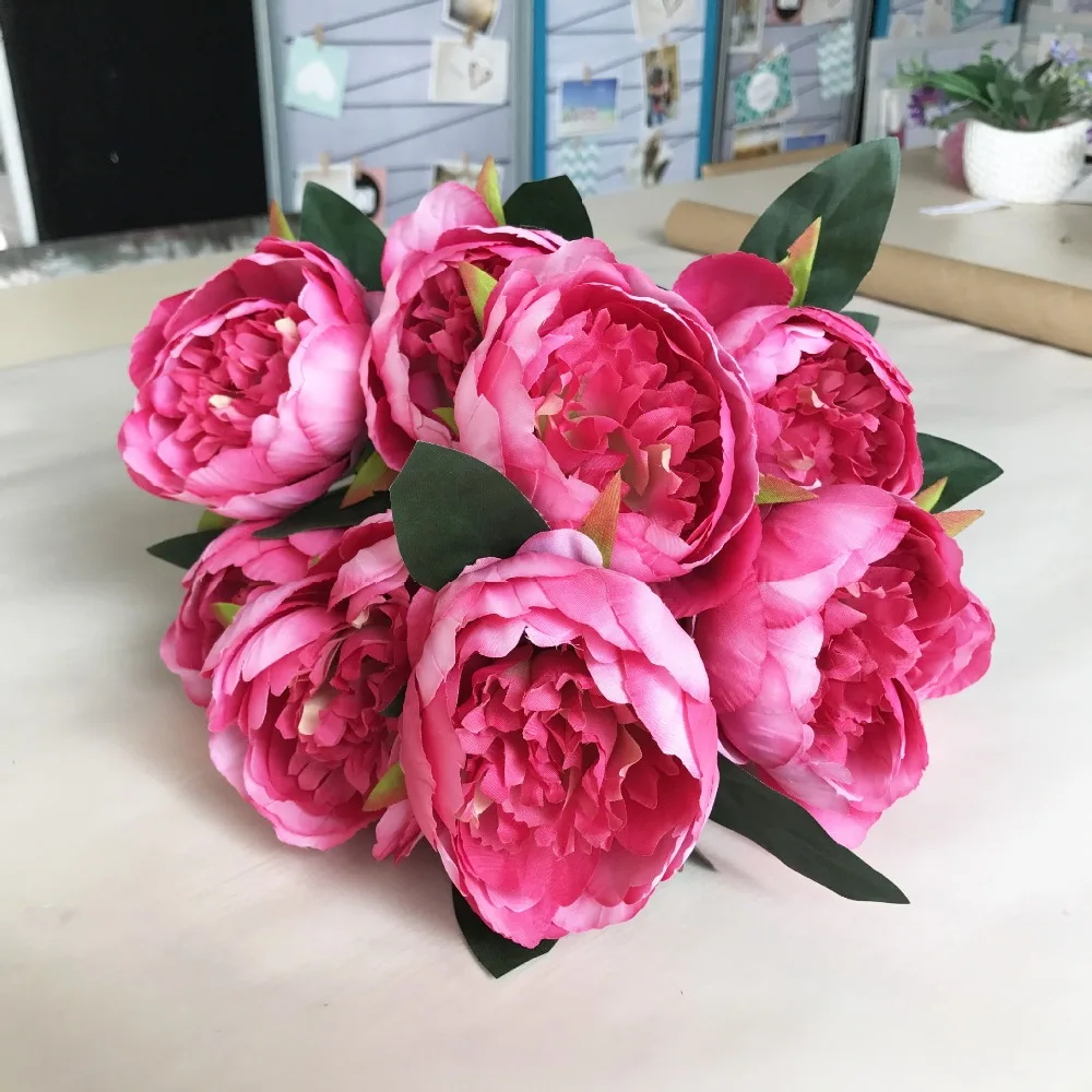 Buy 10 Heads Artificial Flowers for Decoration Peony