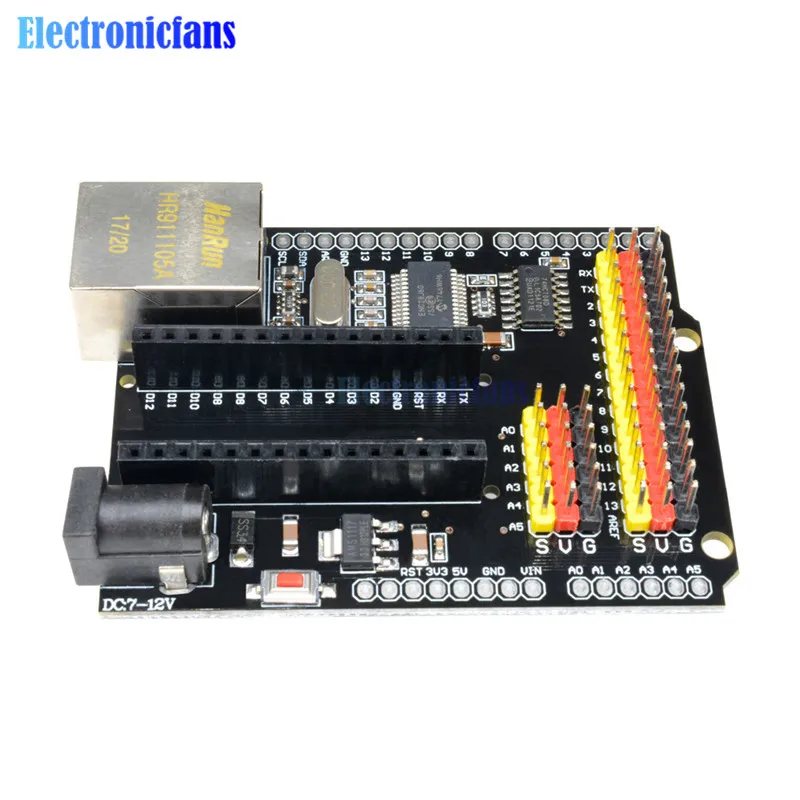 Diymore ENC28J60 Ethernet щит V2.0 LAN сетевой модуль ввода/вывода SPI 51 AVR PIC LPC STM32 для Arduino UNO R3 CH340G NANO V3.0