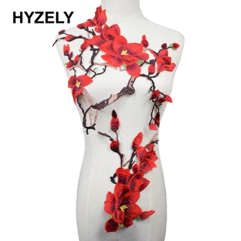 

1 Set Plum Blossom Flower Applique Clothing Embroidery Patch Lace Fabric Sew On Patch Craft Sewing Embroidered Neckline Collar