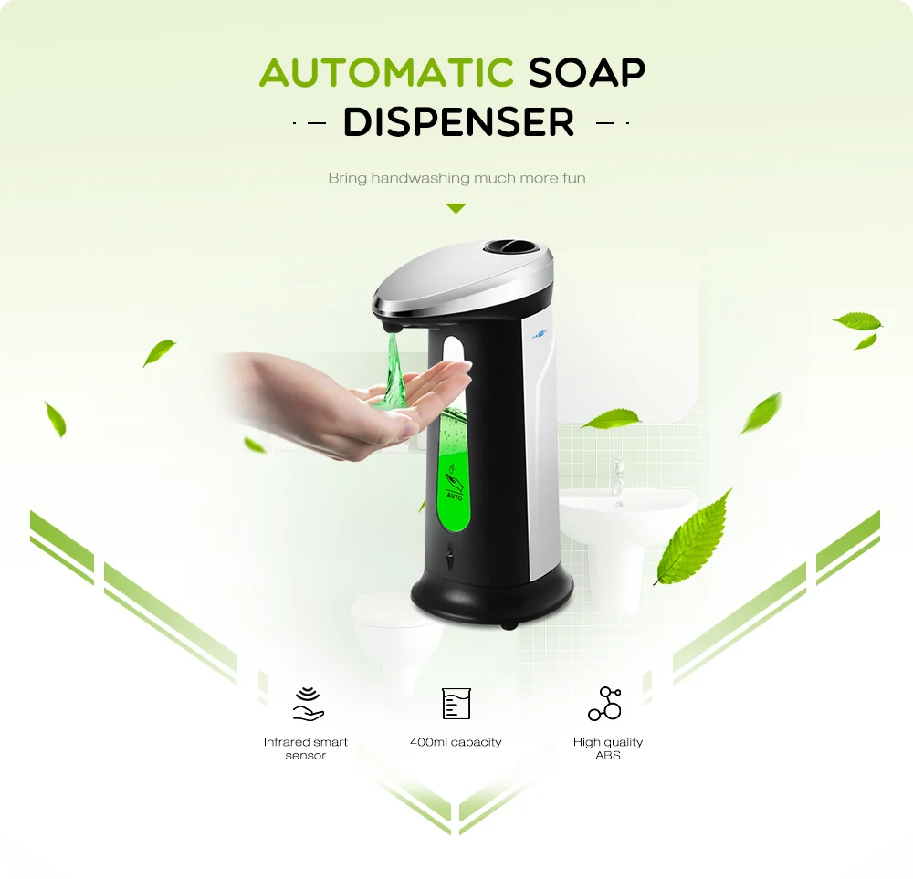 AD - 03 400ml ABS Electroplated Automatic Soap Dispenser Touchless Sanitizer Dispenser