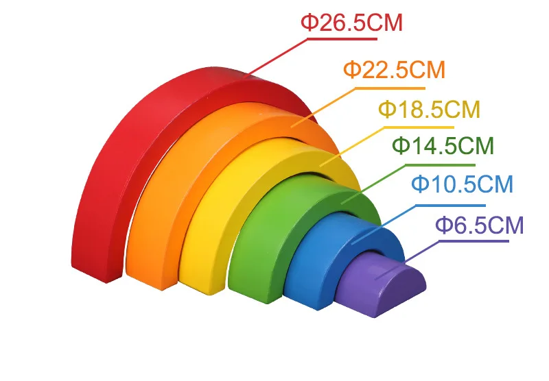 Деревянные строительные блоки игрушки Радуга креативный сборка деревянные блоки круг Набор Развивающие игрушки для детей