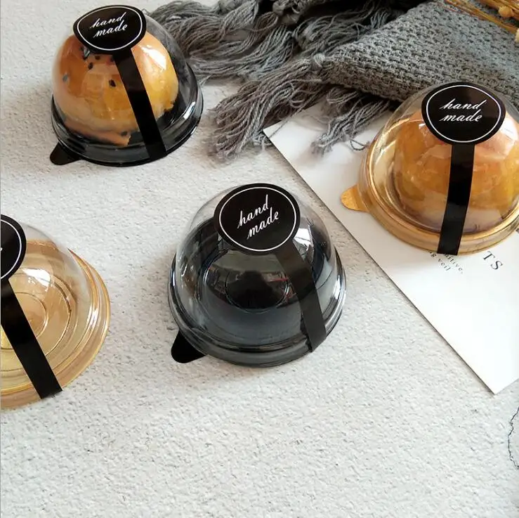 

50Set=100pcs Round Moon Cake Container Trays Packaging Box Holder Wedding Party Favor Boxes 50g Mooncake Egg-Yolk Puff Holders