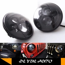 Высокой мощности 12 v 75 Вт светодиодный потолочный светильник для jeep " Круглый hi/короче спереди и длиннее сзади) луч ip68 светодиодные лампы для вождения 7 дюймовый светодиодный Рабочая лампа