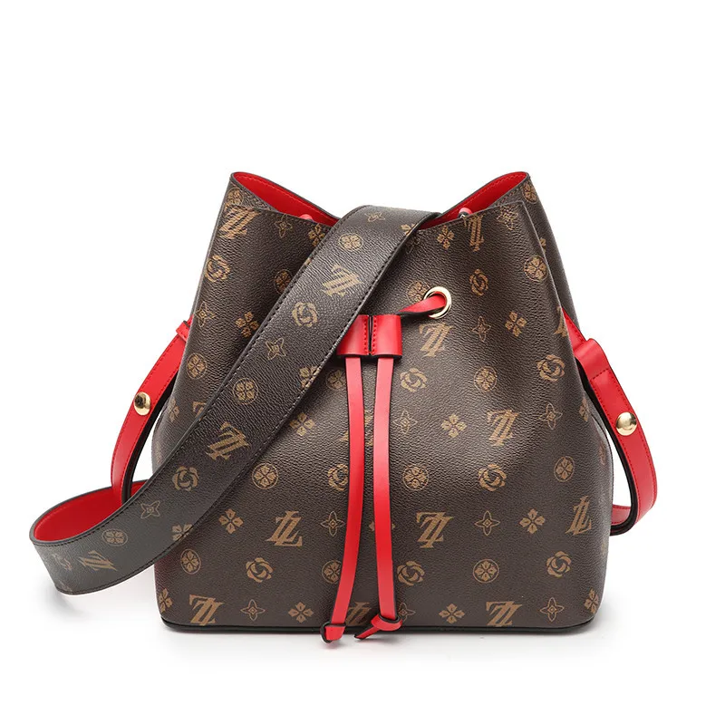 

2019 New Women Brand Handbags Totes Bags Composite bag 2 Colors Shoulder Bag Printed Old Flower Bucket Bag