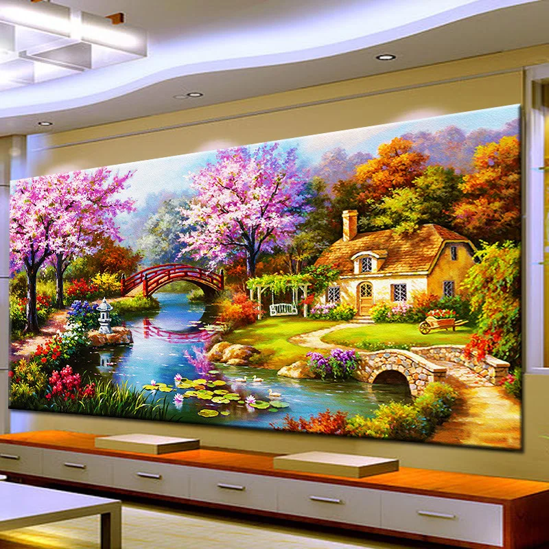 

BAIUFOR Full Diamond Embroidery Sale Landscape Pictures of rhinestones Diamond Mosaic Painting Cross-stitch Kit Home Decor Gifts