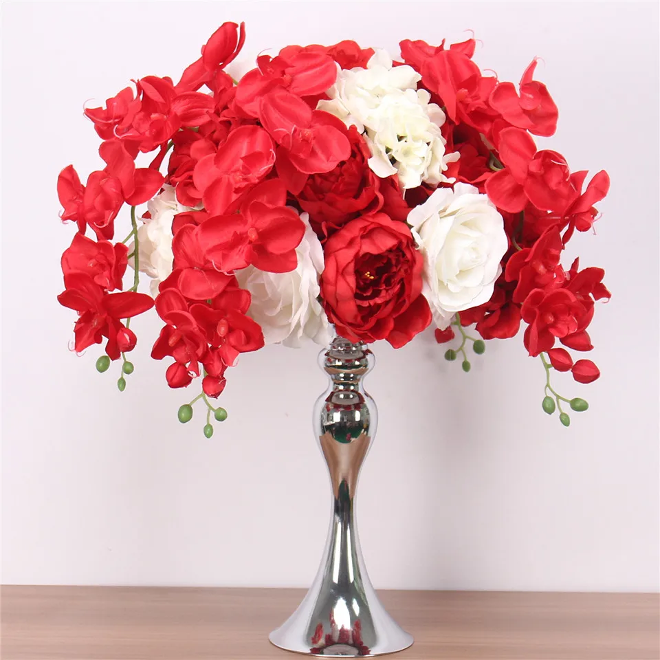 Искусственный Шелковый цветок розы гортензии фаленопсис смешивание цветочный шар для свадьбы дорожный гид приемный стол Декоративные искусственные цветы