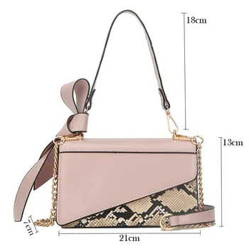 

Women's mini Snake Print Leather Bow Shoulder Bag Famous Brand Designer handbags High Quality White Camel Crossbody Tote Clutch