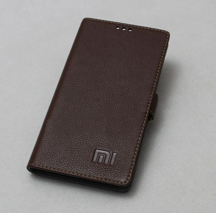 Горячая для Xiaomi Mi5 Чехол-книжка в стиле GenuineLeather чехол для Xiaomi Mi5 с функцией подставки - Цвет: Коричневый