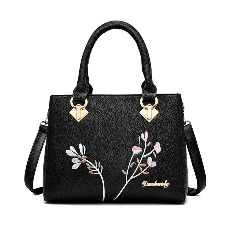

Women Handbag Flower Shoulder Bags Women Quality PU Leather Tote Bag Ladies Simple Bags Casual Totes Brands Sac A Main SS7029