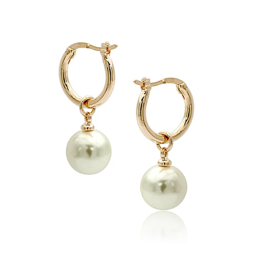 MOONROCY Free Shipping Fashion Jewelry Austrian Crystal For Women rose Gold Color Imitation pearl Earring Gift