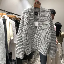 2018 Новый ленивый ветер ручной работы тканый свитер Женская куртка