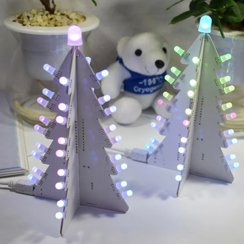 

DIY Light Control Full Color LED Big Size Christmas Tree Tower Electronic Kit
