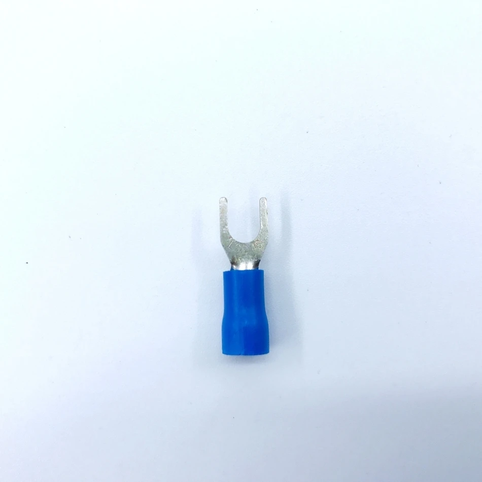 SV2-4 100 шт./упак. синий изолированный вилочный клеммный блок соединитель Электрический Furcate предварительно Изолированный конец вилка обжимной кабель провода