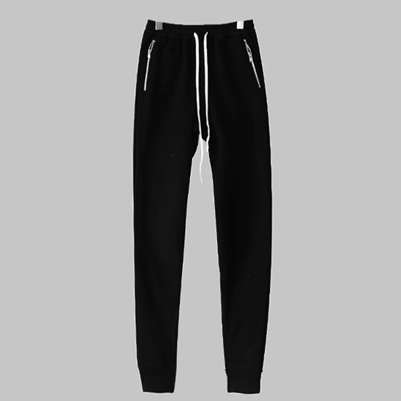 Новинка, мужские хлопковые обтягивающие спортивные штаны в стиле хип-хоп, повседневные штаны на молнии, цвет черный, серый, высокое качество, z124