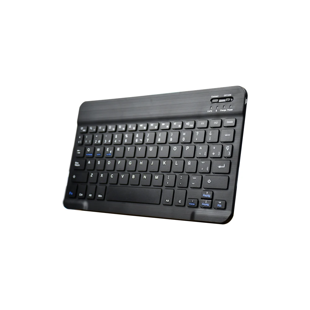 Zienstar ультра тонкая 1" испанская Беспроводная bluetooth-клавиатура для IPAD, MACBOOK, ноутбука, компьютера и планшета, перезаряжаемая батарея