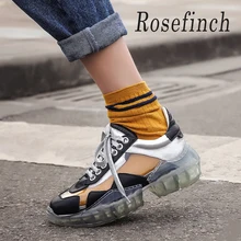 Высококачественная женская обувь на толстой подошве; прозрачные кроссовки на платформе; женская белая повседневная обувь, увеличивающая рост; WK119