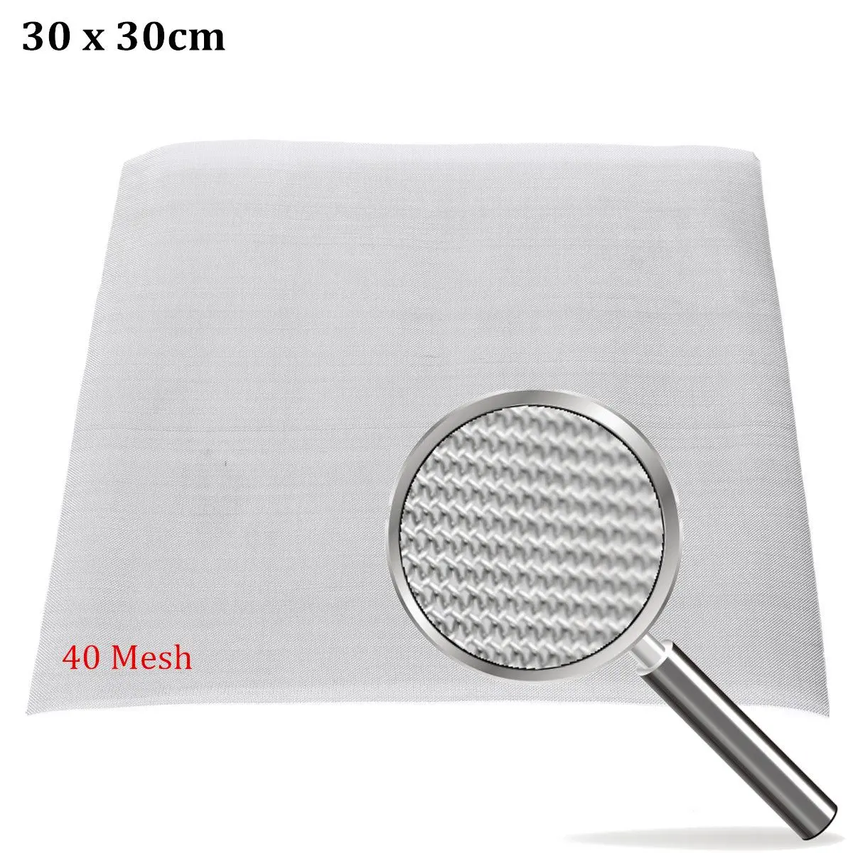 

doersupp NEW 40 Mesh / 425 Micron Stainless Steel Filter Filtration Woven Wire Screen Screen Filter 12"X12