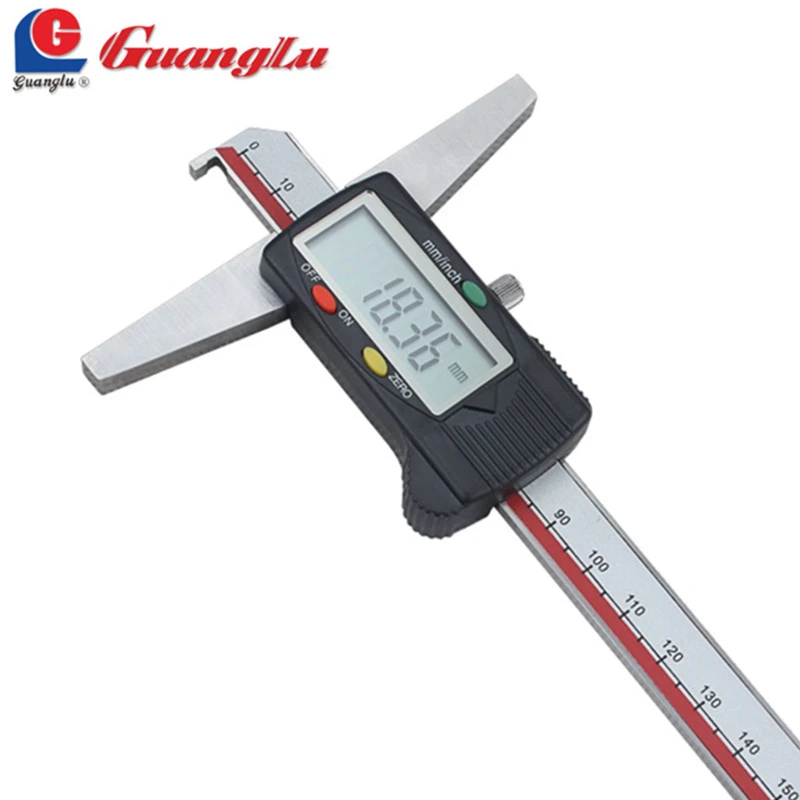 GUANGLU Digital Caliper Depth 0150mm Single Hook Stainless Steel