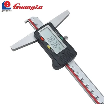 Cheap GUANGLU Digital Caliper Depth 0-150mm Single Hook Stainless Steel Vernier Calipers Electronic Measurement Instruments