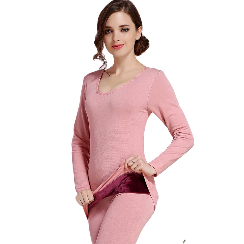 Winter Russian Thermal Underwear Set Thickening Plus Velvet Body Bottoming Clothes Cotton Sweater Long John Women Winter Clothes Winter Russian Thermal Underwear Set Thickening Plus Velvet Body Bottoming Clothes Cotton Sweater Long John Women Winter Clothes