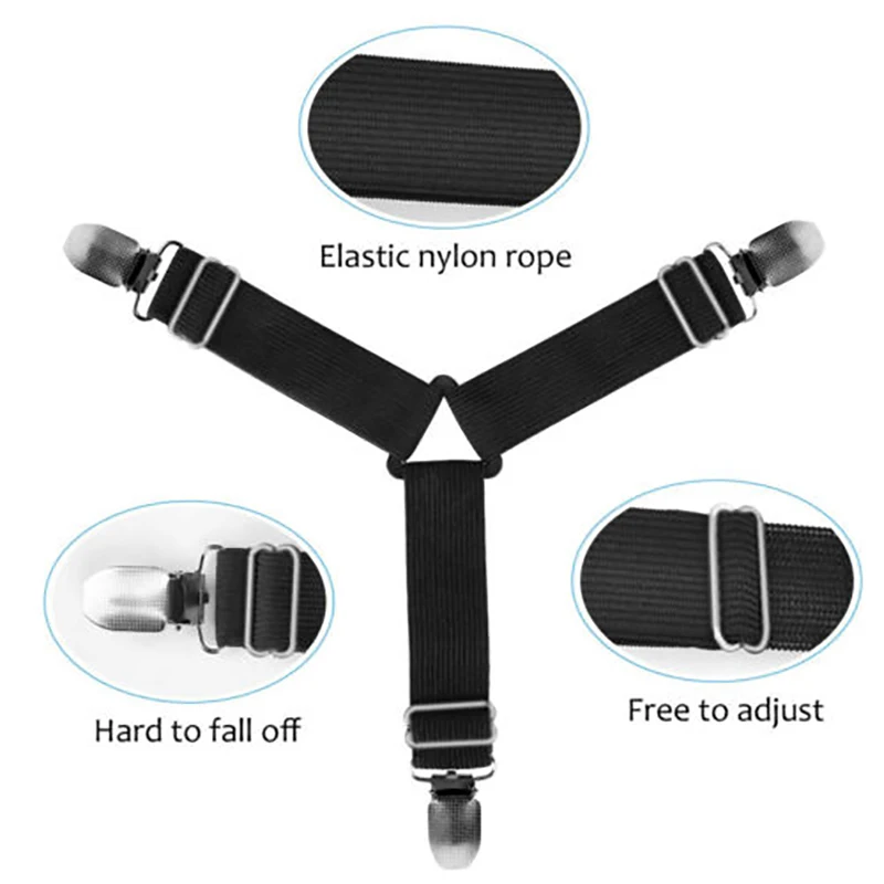 

Triangle Bed Sheet Mattress Holder Fastener Grippers Clips Suspender Straps