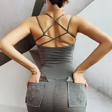 Топ с ремешками для женщин, высокое качество, фитнес-топы, безрукавные футболки для йоги, встроенный лифчик, спортивный топ для спортзала