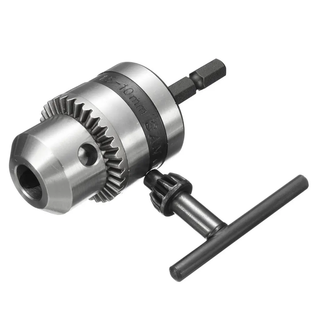 

1.5-10mm 3/8-24UNF Quick Connect Impact Driver Conversion Drill Chuck I 1/4-Inch Quick Change Hex Shank with Key