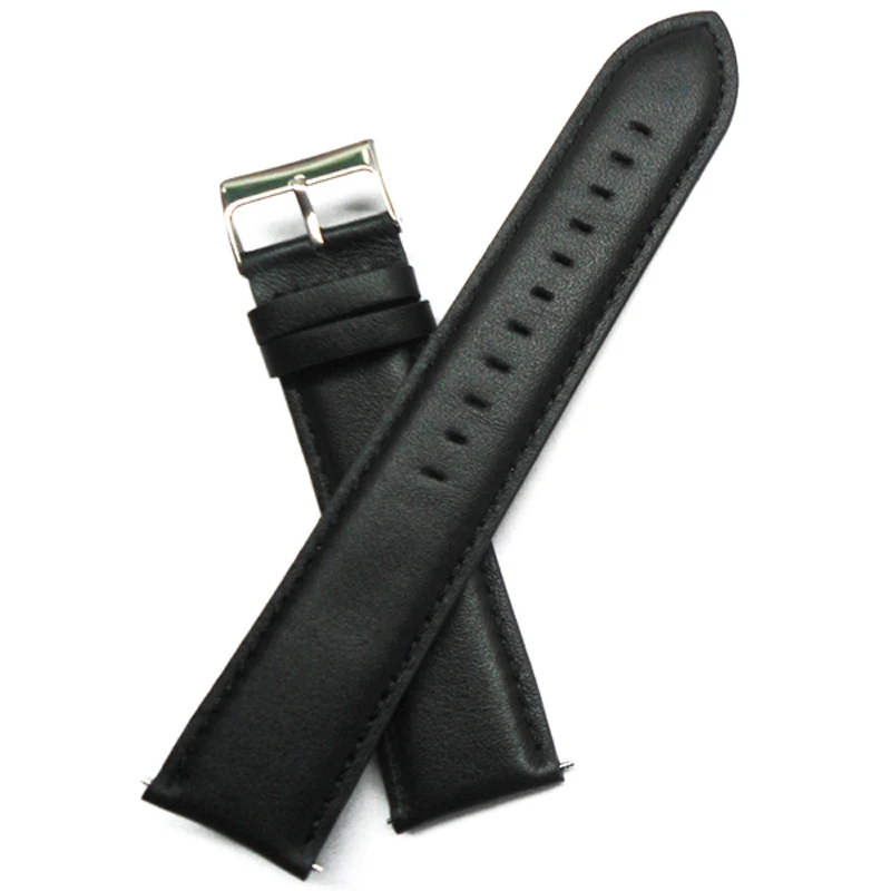Watch Band 24mm Watch Strap Black Lengthing Calf Genuine Leather watch-band-24mm-watch-strap-black-lengthing-calf-genuine-leather