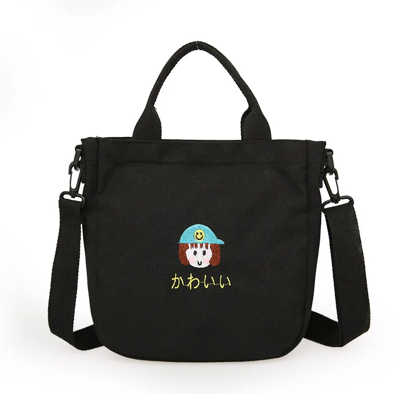 

2018 New Canvas Casual Korean Shoulder Tote Bag Mini Single Messenger Crossbody Bags Women Bucket Female Bag Cute Girls