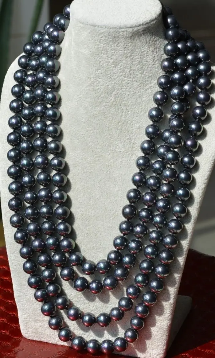 

FREE shipping>>>>>>lovely 12mm big size southsea shell pearl necklace 100'' jewelry
