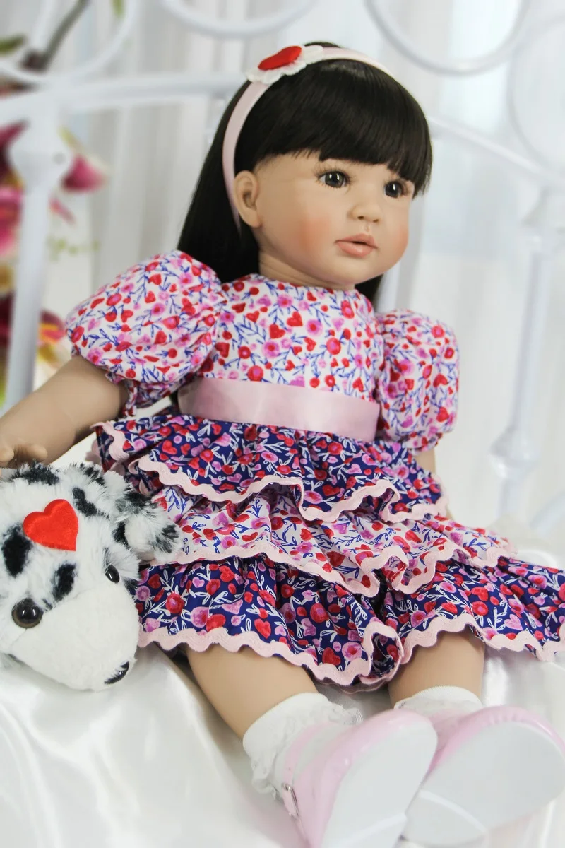 60cm NPK DOLL Reborn Baby Doll Boneca Reborn Silicone Completa Doll Reborn Girl play hous toy Christmas gift For Children rapunz