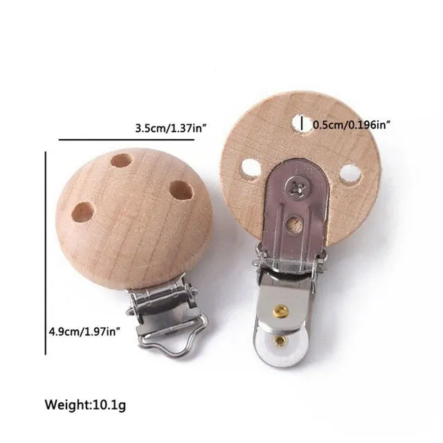 50 шт. клипсы для соски Бук деревянные клипсы для пустышки цепочка деревянная пустышка зажимы деревянные заготовки Прорезыватель держатель DIY для детских товаров - Цвет: Big With Hole