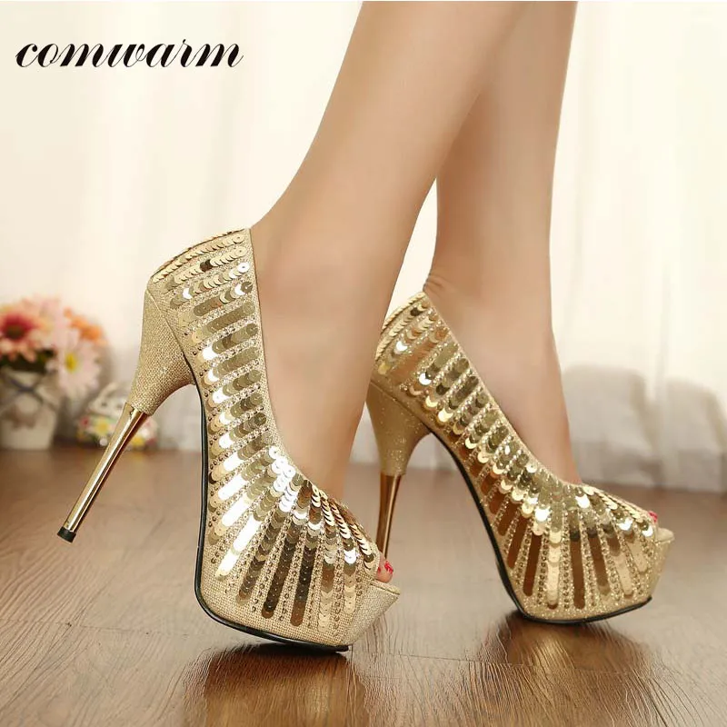 Da Donna Di Lusso Strass Tacchi Alti Matrimonio Scarpe nappe PIATTAFORMA POMPE da sposa