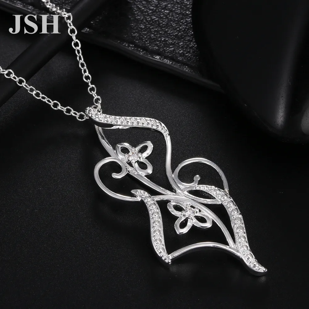 

wholesale women wedding Noble Lady , necklace Beautiful fashion Elegant Silver color charms pretty Necklace jewelry JSLN050