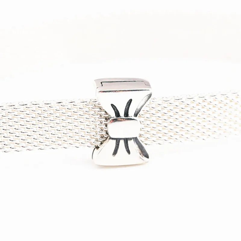 

New 925 sterling silver original charm reflexions sweet Bow clip charm for women's woven chain