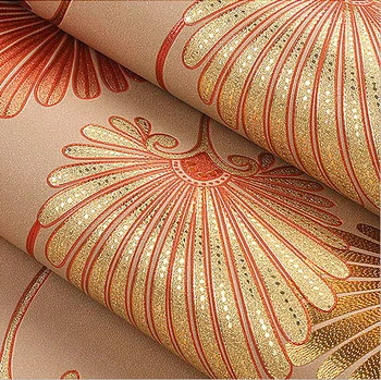 

Pastoral Vintage Floral Wallpaper 3D Romantic Flower Bedroom Wallpaper For Walls 3D Mural Wall Paper PVC Wallpapers Gold Silver