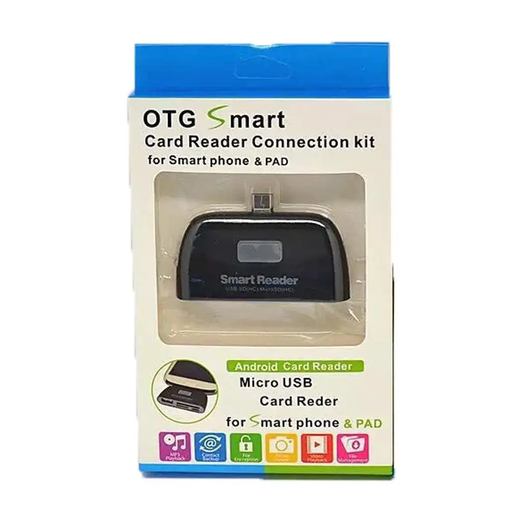 Micro USB Card Reader OTG/TF/SD Smart Reader HUB Connector for Samsung for Android Mobile Phone Extension Headers - Цвет: black