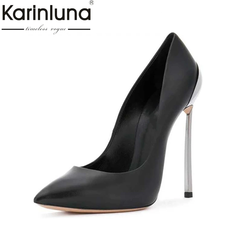 Karinluna Big Size 33-43 12cm High Heels Party Banquet Spring Shoes Pumps Sexy Pointed Toe Slik Women Shoes Woman Karinluna Big Size 33-43 12cm High Heels Party Banquet Spring Shoes Pumps Sexy Pointed Toe Slik Women Shoes Woman