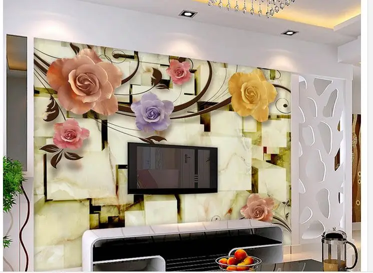 

customized wallpaper for walls custom 3d wallpaper Flower stone background wall photo 3d wallpaper