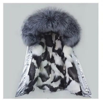 8 fox fur short Стильная Кожаная парка с капюшоном из натурального меха, серебряная Водонепроницаемая меховая верхняя одежда, Лидер продаж, женская верхняя одежда из меха лисы, енота, кролика - Цвет: 8 fox fur short