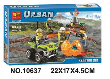 

10637 Bela City Series Volcano Starter Set Geological Prospecting Building Block Bricks Toys