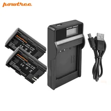Powtree For Canon 2PCS 7.2V 2800mAh LP-E6 LPE6 LP E6 Camera Battery + LCD Charger For EOS 5D Mark II 7D Mark II 6D 7D 60Da XC10 Powtree For Canon 2PCS 7.2V 2800mAh LP-E6 LPE6 LP E6 Camera Battery + LCD Charger For EOS 5D Mark II 7D Mark II 6D 7D 60Da XC10