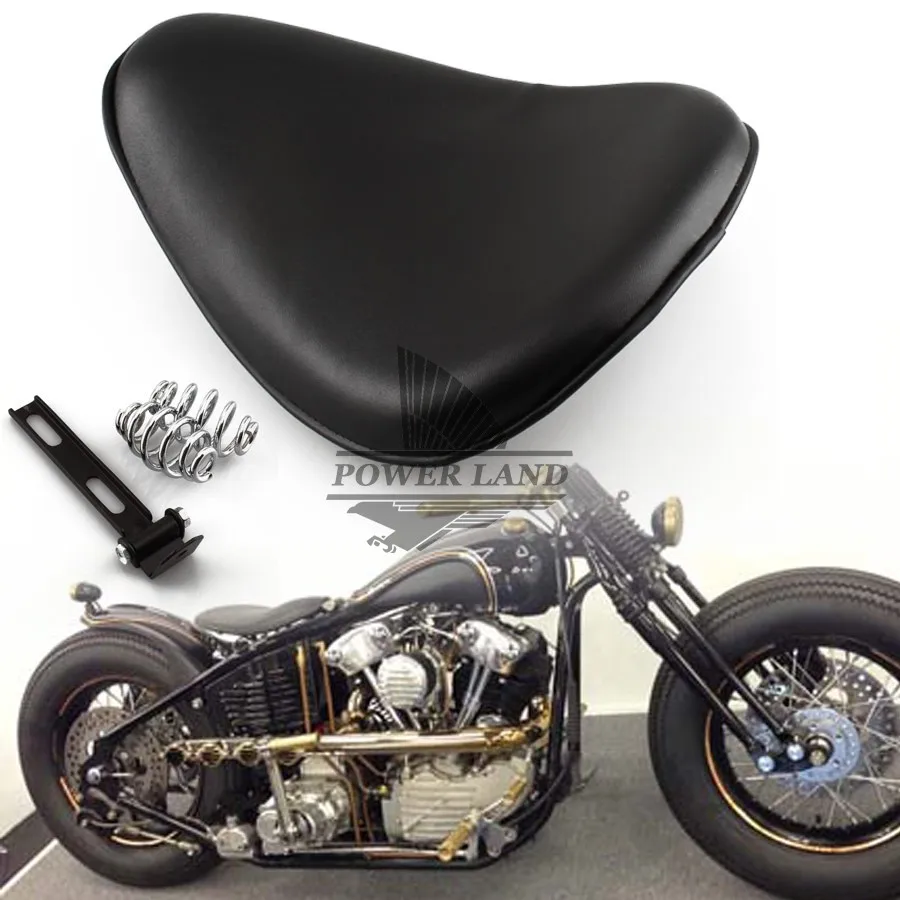 1pc Black Motorcycle Cushion Synthetic Leather Orange Style Solo Seat