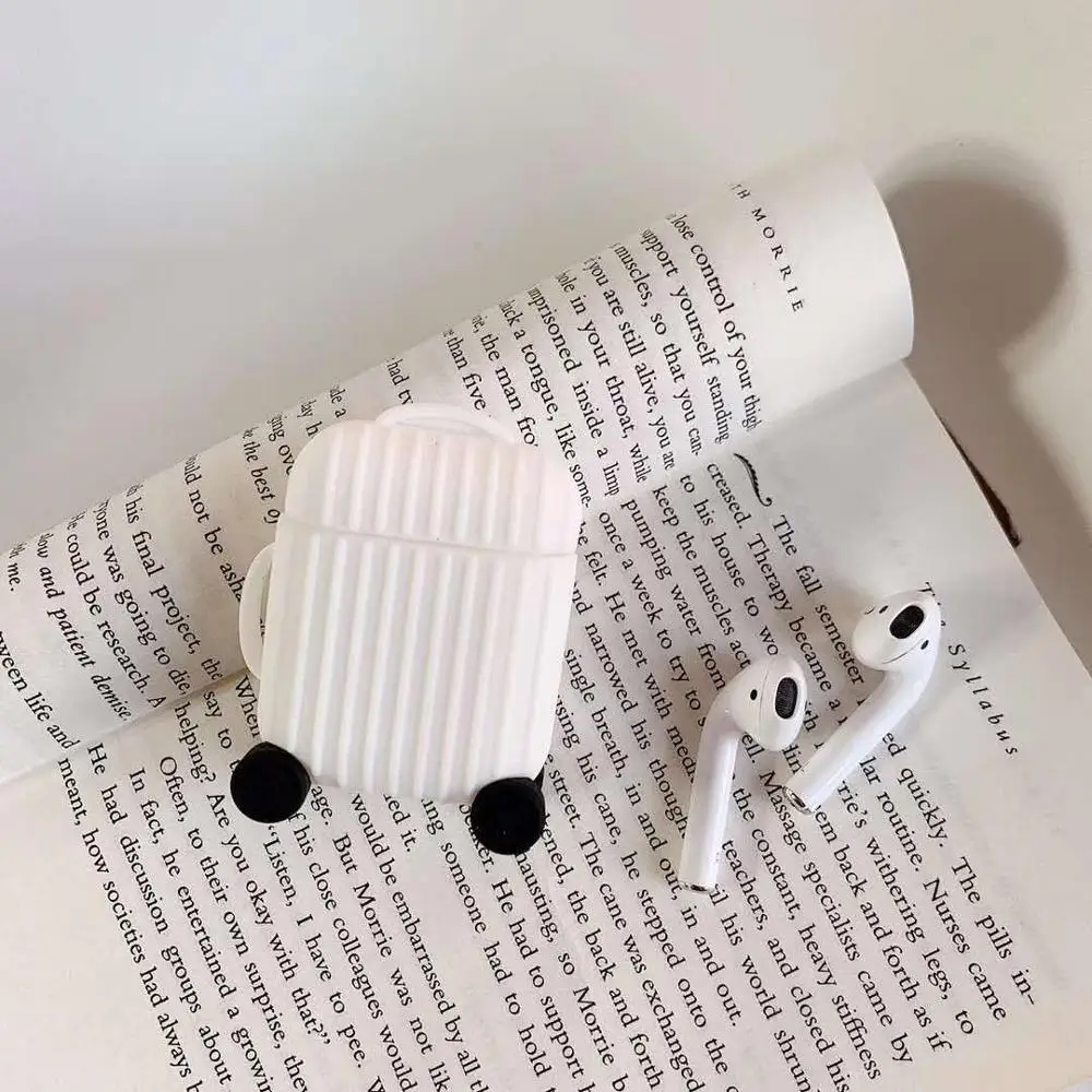 CALETOP чехол для Airpods силиконовый чехол s Чехол для Apple Air Pods 2 i10 i12 TWS Беспроводные Наушники Модные противоударные - Цвет: White